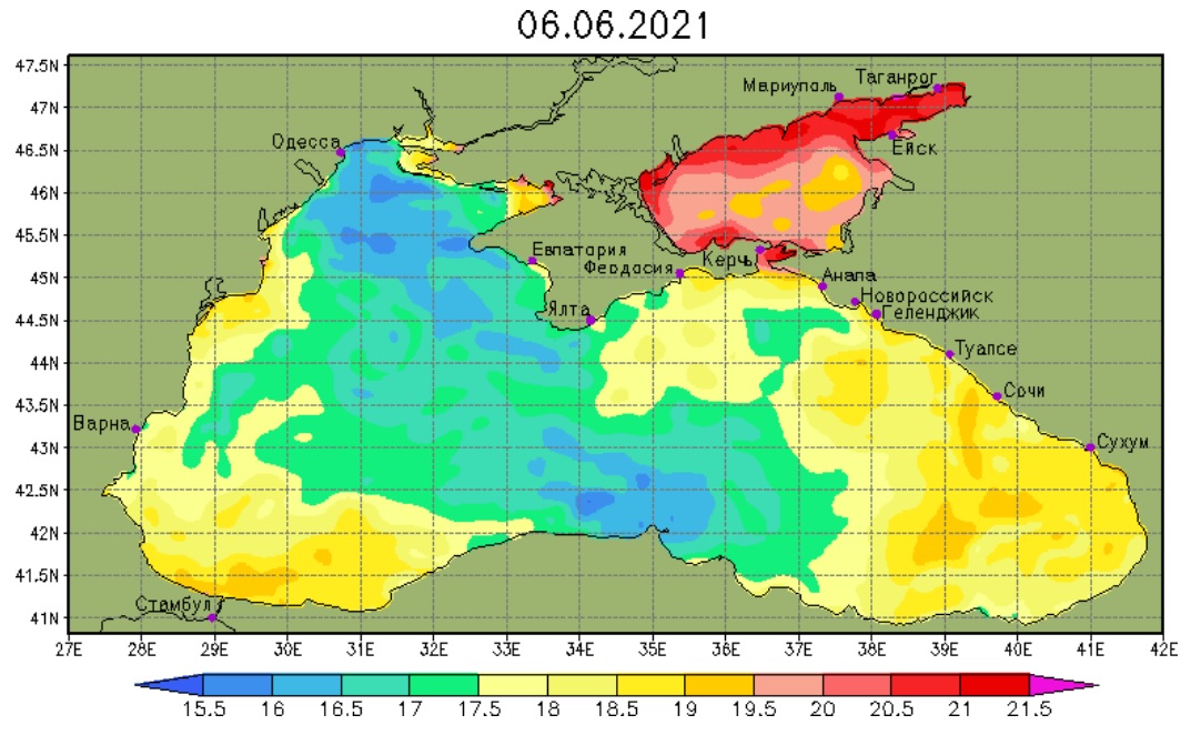 map sea temperature in crimea 07 06 2021