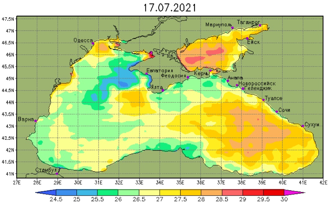 map sea temperature in crimea 18 07 2021